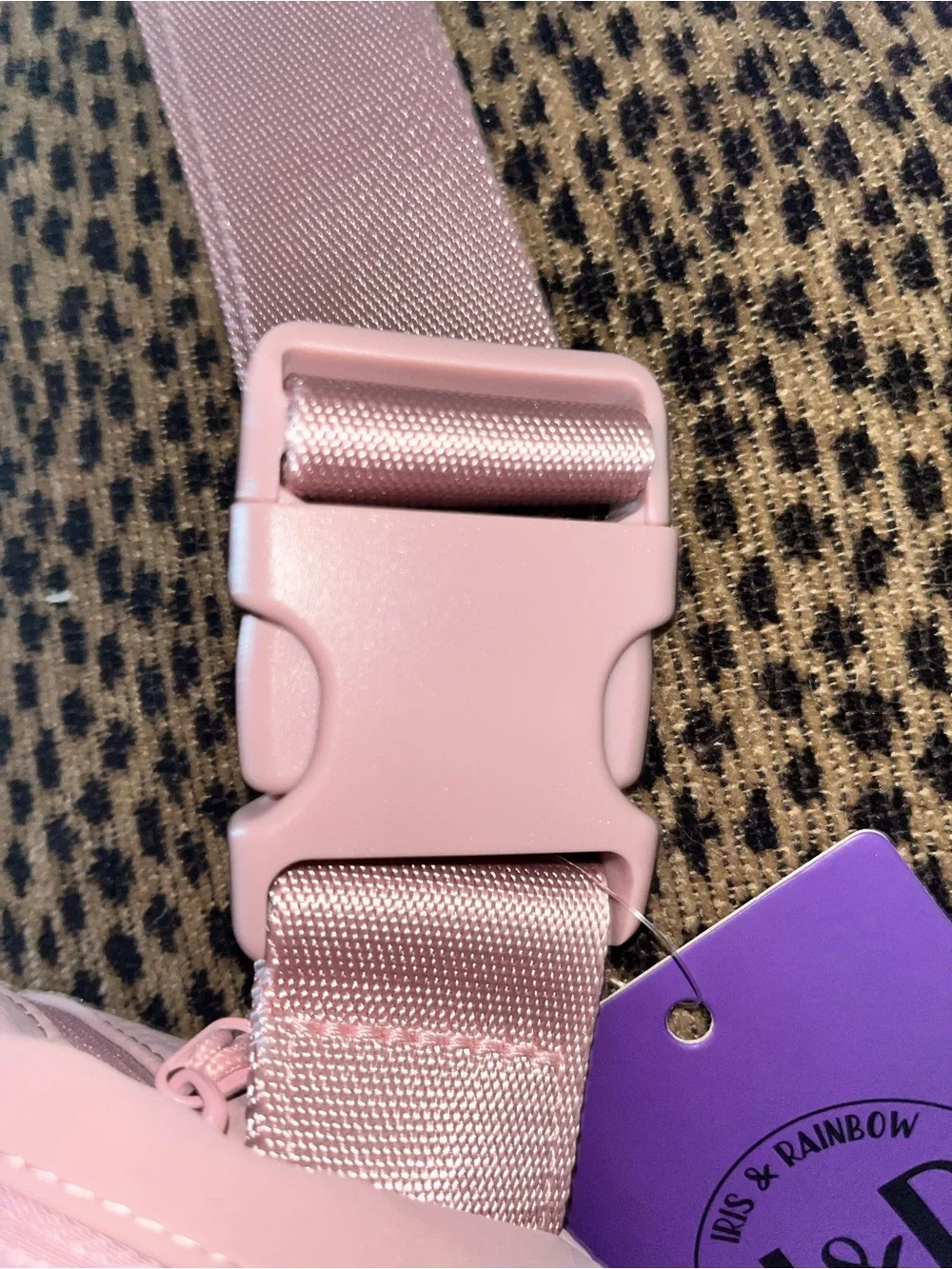 Iris & Rainbow Light Pink Quilted Crossbody